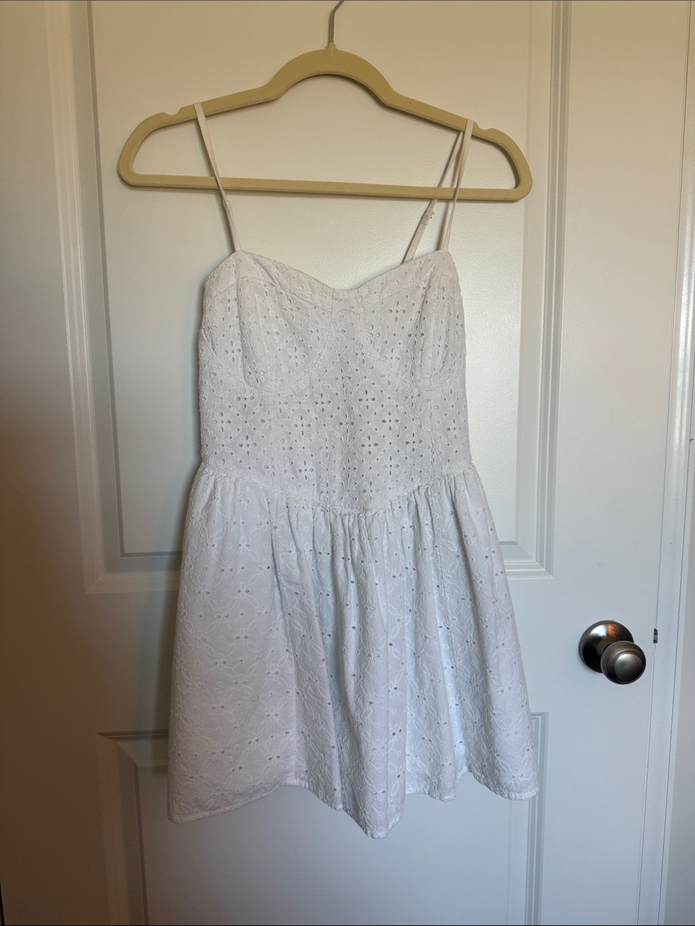 American Eagle Outfitters White Eyelet Mini Dress